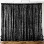 Black Shiny Drape 12' rental Dallas TX