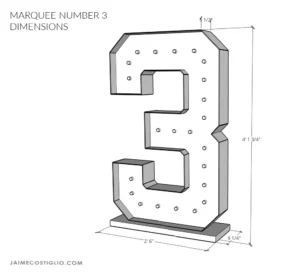 4 Feet Marquee Number 3 rental photo 3